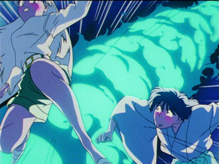 Sailor Moon R episode 70 - Koan attacking Rei and Yuuichirou