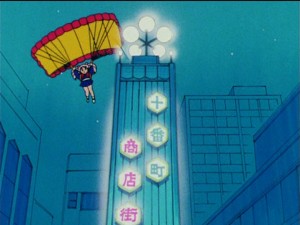 Sailor Moon R episode 74 - Chibiusa parachuting