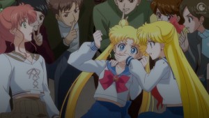 Sailor Moon Crystal Act 16 - Usagi cheering inappropriately and Yusuke from Yu Yu Hakusho
