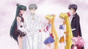 Sailor Moon Crystal Act 20 - Sailor Pluto shakes the hand of the future wife of the man she loves