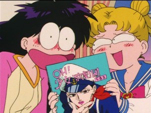 Sailor Moon S episode 96 - Rei is embarrassed by her All Girl Review Picture Album