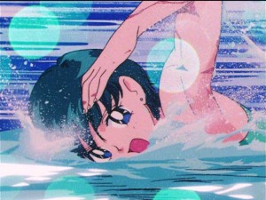 Sailor Moon S episode 97 - Ami swimming