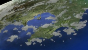 Sailor Moon Crystal Act 21 - Crystal Tokyo as seen from the sky
