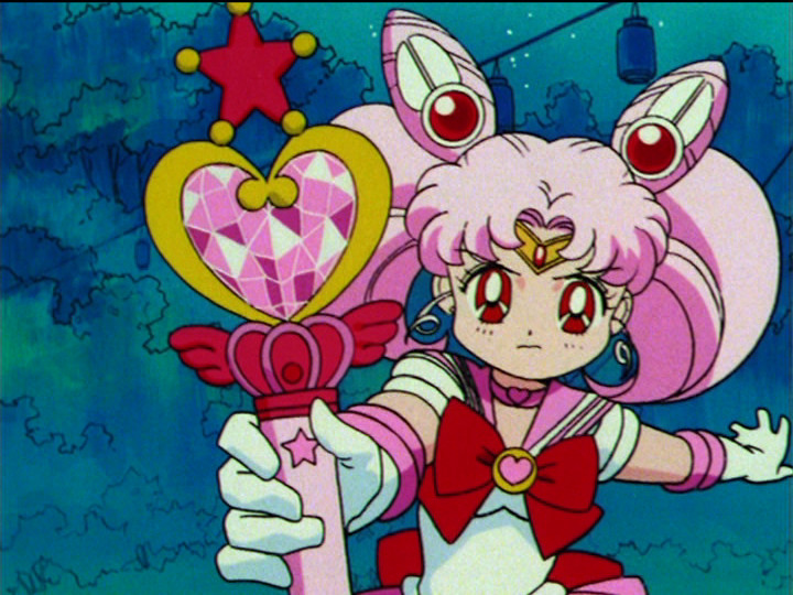 Sailor Moon S episode 103 - Sailor Chibi Moon and her Pink Moon Stick
