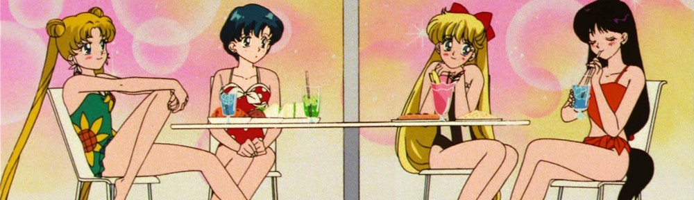 Sailor Moon S episode 105 - Usagi, Ami, Minako and Rei relaxing