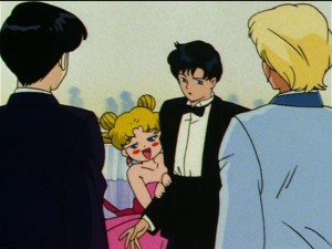 Sailor Moon S episode 108 - Drunk Usagi and Mamoru - Just like their first kiss