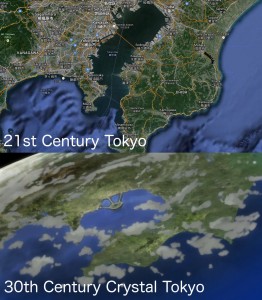 Tokyo in the 21st Century vs. 30th Century Crystal Tokyo