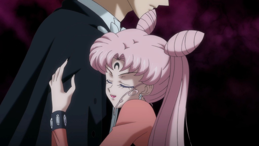 Sailor Moon Crystal Act 23 - Black Lady hugging Tuxedo Mask