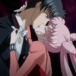 Sailor Moon Crystal Act 23 - Black Lady kissing her father Tuxedo Mask