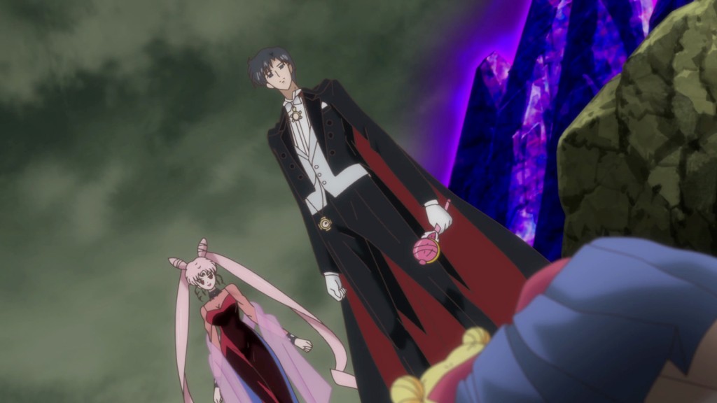 Sailor Moon Crystal Act 24 - Black Lady and Endymion watching over Sailor Moon