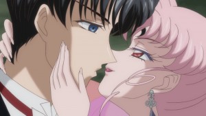 Sailor Moon Crystal Act 24 - Black lady kissing her father Endymion