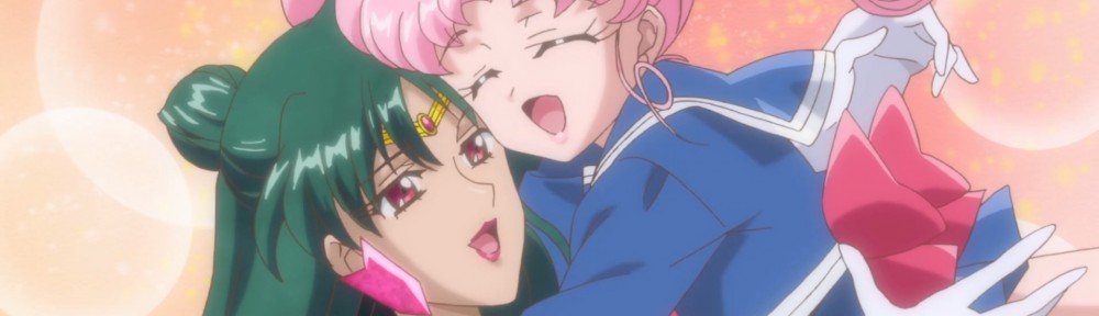Sailor Moon Crystal Act 25 - Sailor Pluto hugging Chibiusa