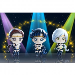 Sailor Star Maker, Sailor Star Fighter and Sailor Star Healer Petit Chara figures