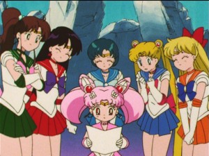 Sailor Moon S episode 127 - The Sailor Guardians read Chibiusa's letter from Neo Queen Serenity