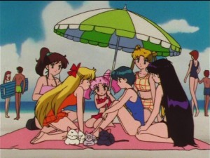 Sailor Moon SuperS episode 144 - The girls at the beach