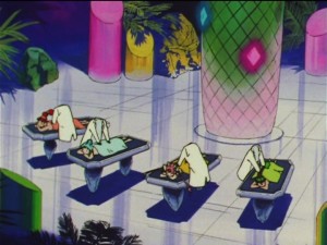 Sailor Moon SuperS episode 150 - The Amazoness Quartet getting massaged