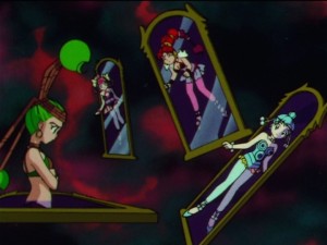 Sailor Moon SuperS episode 163 - The Amazoness Quartet stuck in mirrors