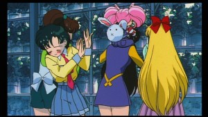 Sailor Moon R Movie - The girls spying on Usagi and Mamoru