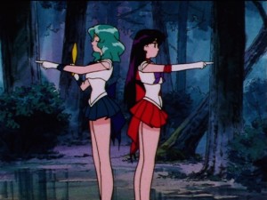 Sailor Moon Sailor Stars episode 170 - Sailor Neptune and Sailor Mars disagree