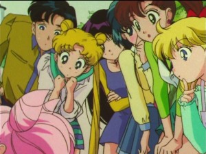 Sailor Moon SuperS episode 166 - The gang wearing old clothes