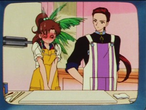 Sailor Moon Sailor Stars episode 179 - Makoto and Taiki on a cooking show