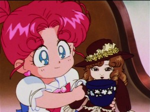 Sailor Moon Sailor Stars episode 186 - Chibi Chibi gives her doll some tea