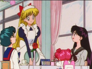 Sailor Moon Sailor Stars episode 193 - Minako dressed as a French maid