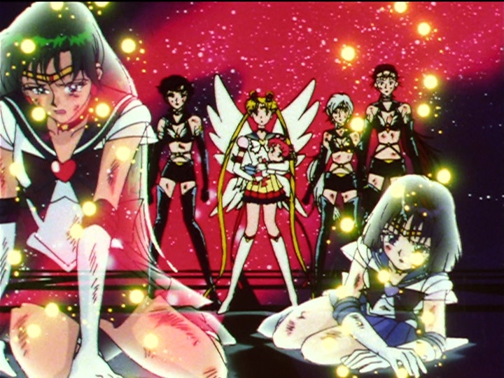 Sailor Moon Sailor Stars episode 197 - Sailor Pluto and Saturn die