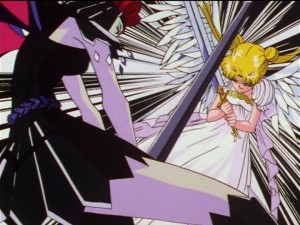 Sailor Moon Sailor Stars episode 200 - Galaxia fights Princess Serenity