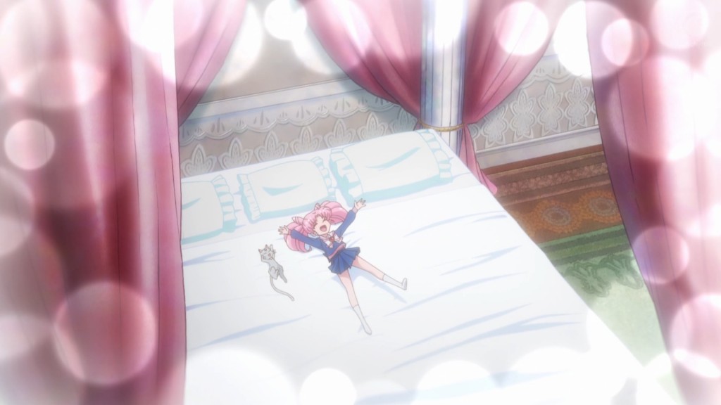 Sailor Moon Crystal Act 30 - Diana and Chibiusa on Neo Queen Serenity's bed