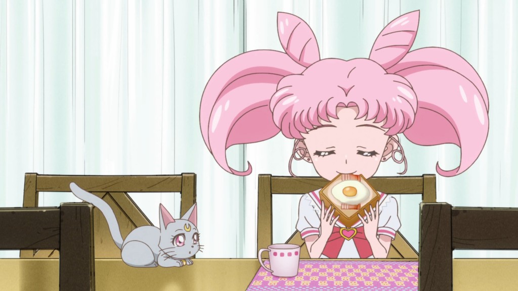 Sailor Moon Crystal Act 32 - Diana and Chibiusa have breakfast thanks to recycled animation