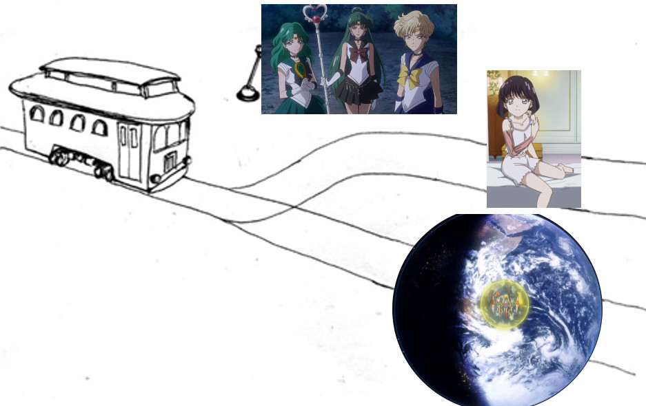 The trolley problem Sailor Moon variant