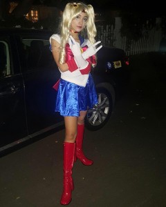 Rowan Blanchard dressed as Sailor Moon for Halloween
