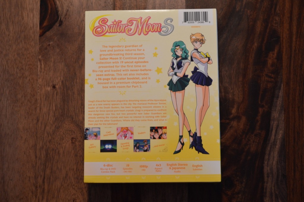 Sailor Moon S Part 1 Blu-Ray - Back unwrapped