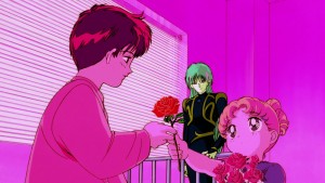 Sailor Moon R The Movie Blu-Ray - Usagi gives a rose to Mamoru