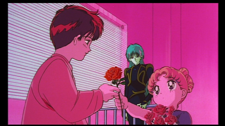 Sailor Moon R The Movie - Japense R2 DVD 2002 - Usagi gives a rose to Mamoru