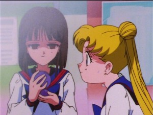 Sailor Moon SailorStars episode 169 - A girl looking at her compact