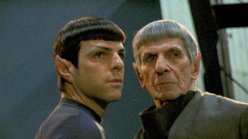 Spock and Spock - Zachary Quinto and Leonard Nimoy