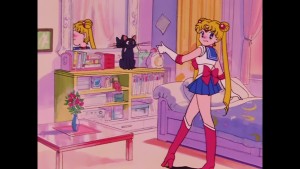 Sailor Moon Episode 1 - Japanese Blu-Ray - Sailor Moon shocked by her transformation