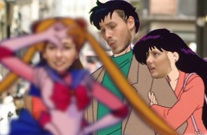 Rei gets jealous as Mamoru checks out Sailor Moon