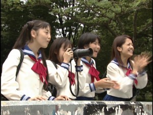 Live Action Pretty Guardian Sailor Moon Act 6 - Usagi and her friends taking photos of Takeru and others playing basketball
