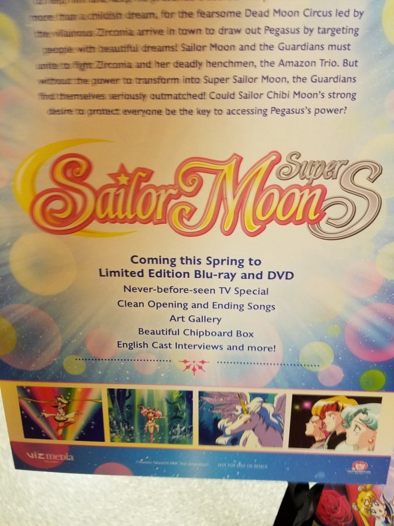 Back of poster with confirmation that the Sailor Moon SuperS Special will be included
