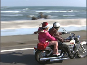 Live Action Pretty Guardian Sailor Moon Act 13 - Usagi and Mamoru going for a motorcycle ride along the coast