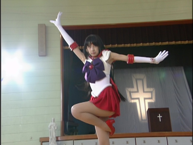 Live Action Pretty Guardian Sailor Moon Act 17 - Rei in the Church gymnasium auditorium