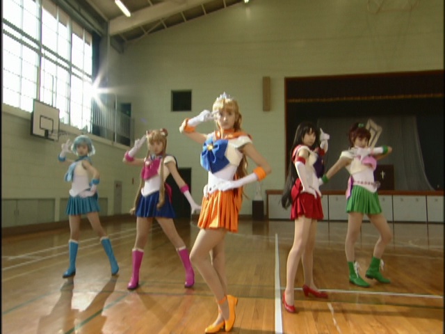 Live Action Pretty Guardian Sailor Moon Act 18 - The Sailor Guardians with Sailor Venus in the middle