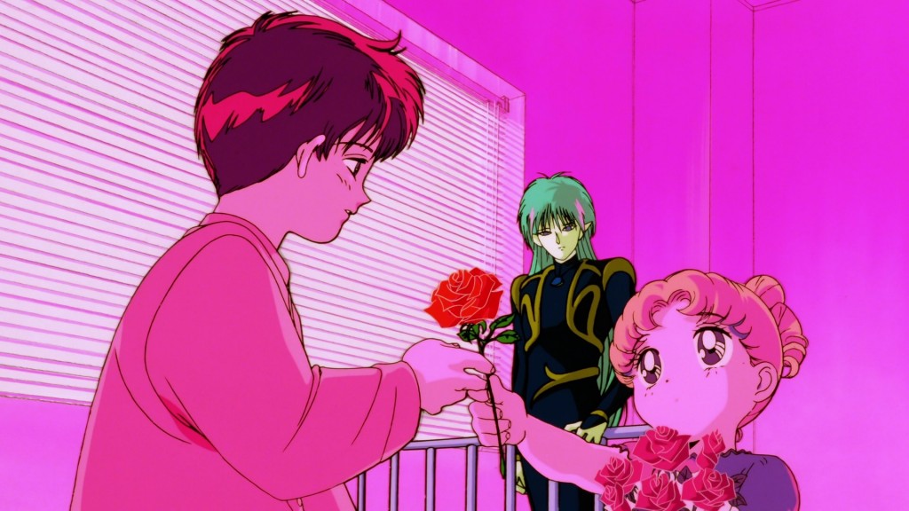 Sailor Moon R The Movie - Usagi gives Mamoru a rose