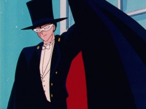 Sailor Moon episode 1 - Tuxedo Mask leaves