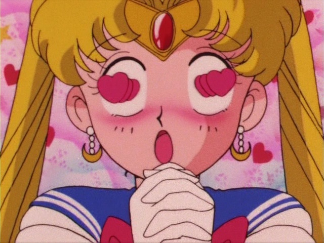 Sailor Moon episode 1 - Sailor Moon is very impressed with Tuxedo Mask