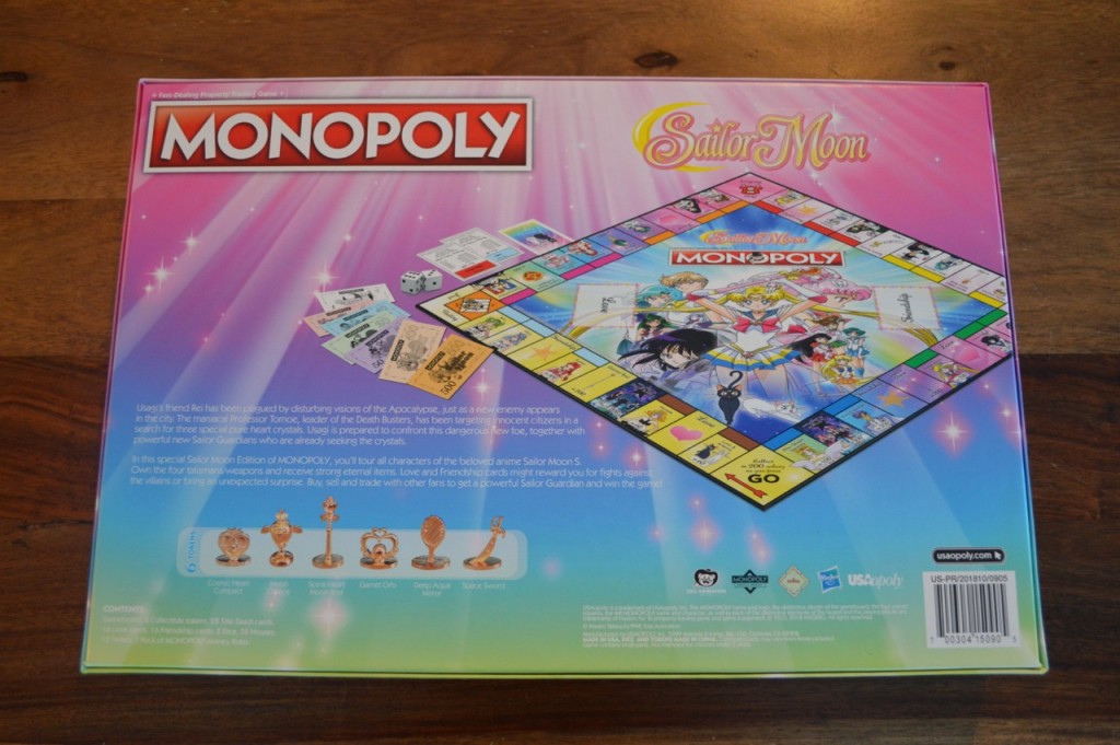 Sailor Moon Monopoly - Back of the box