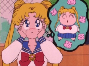 Sailor Moon episode 4 - Usagi worries about getting big